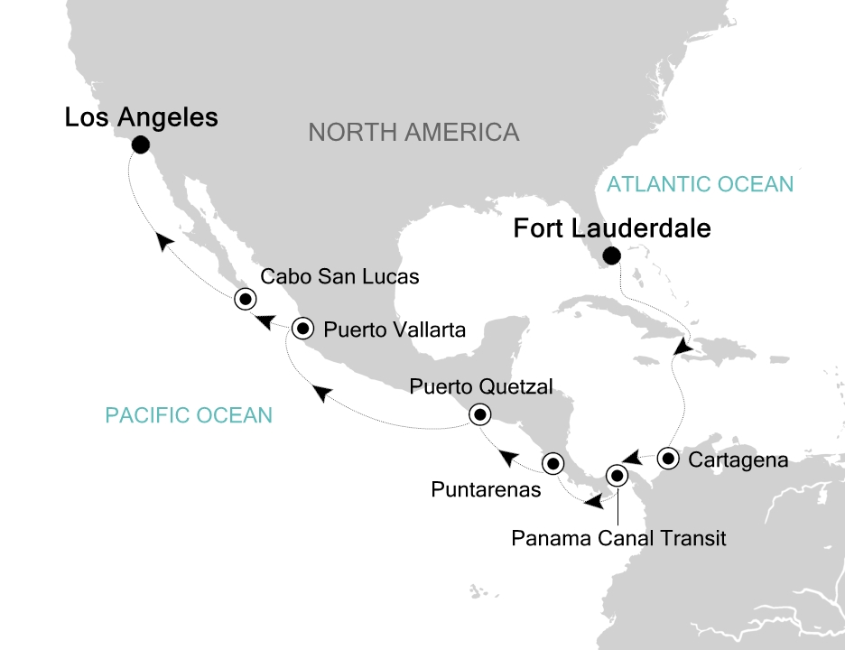 Caribbean & Central America Cruise Itinerary Map